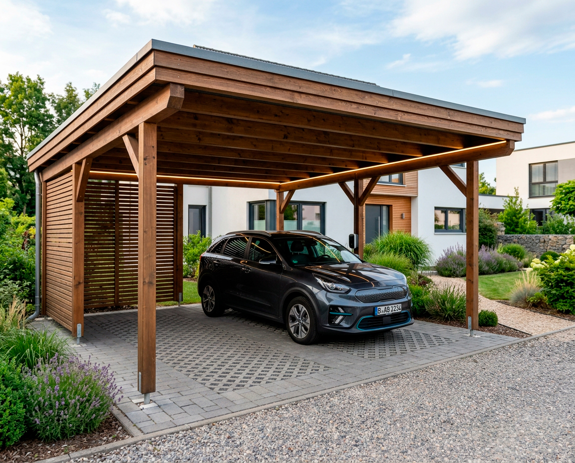 Auf einem Carport/ Garage